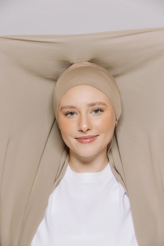 Built-in Magnet Hijab - BEIGE