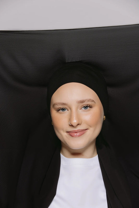 Built-in Magnet Hijab - Black