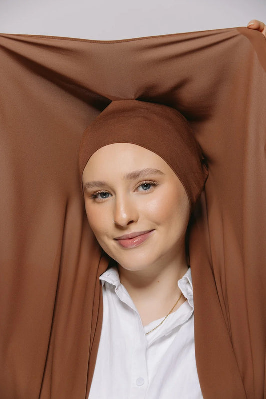 Built-in Magnet Hijab - BRONZE