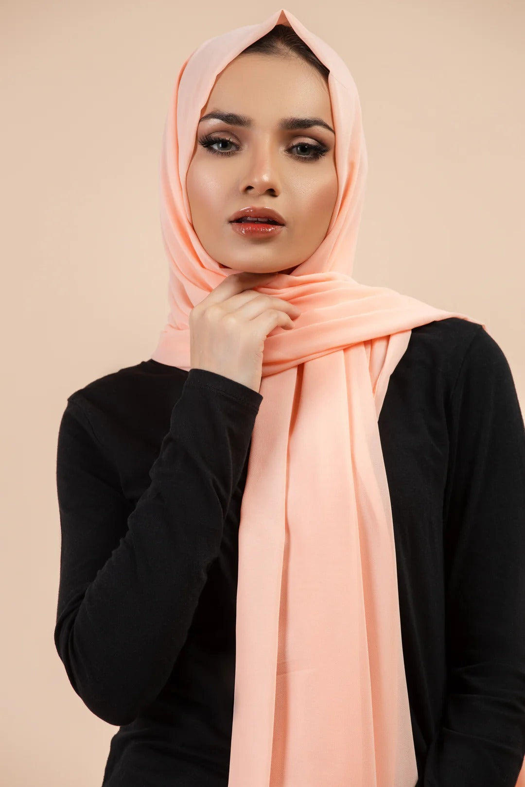 Plain Georgette CREAMY PEACH