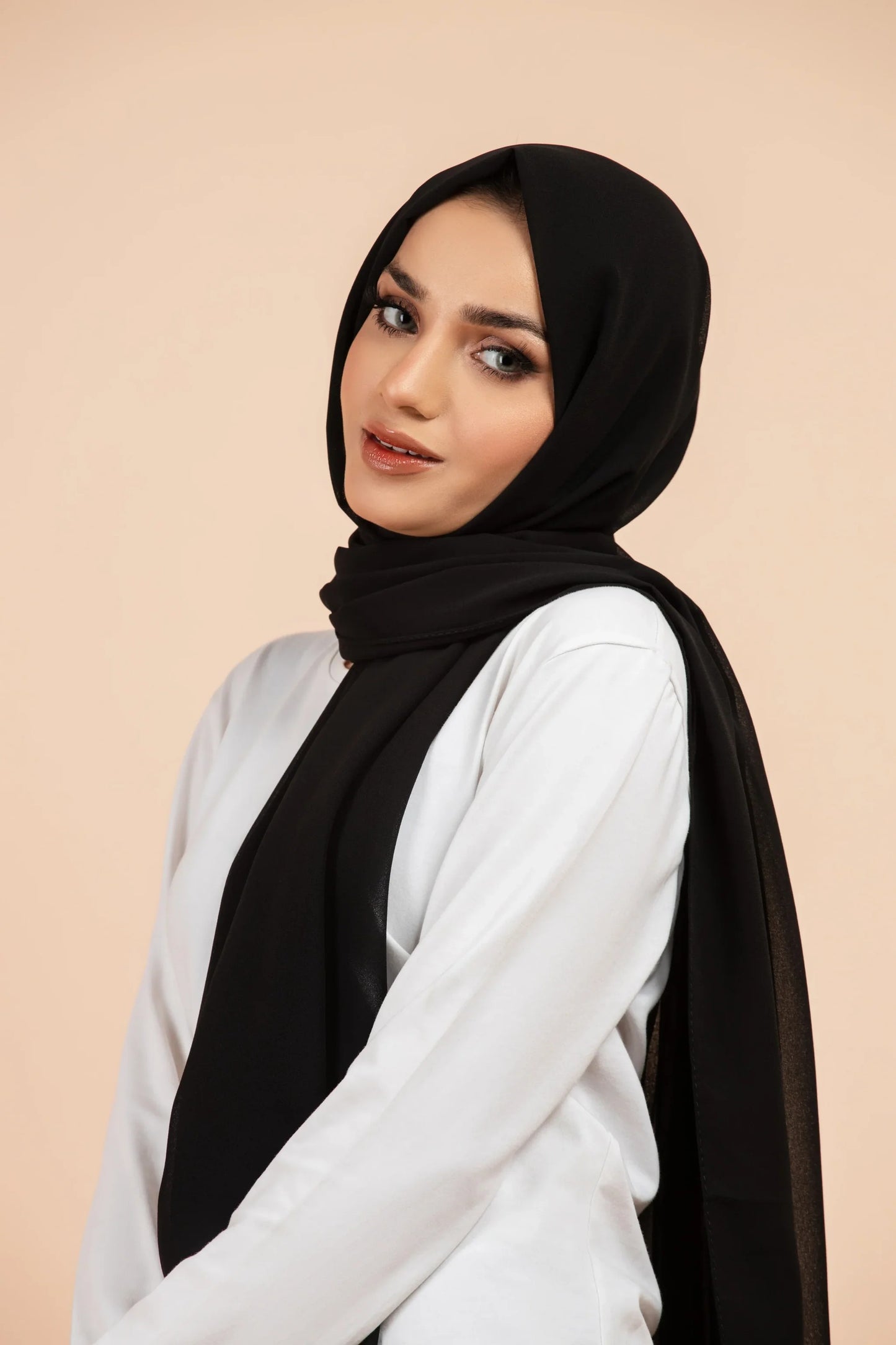 Plain Georgette Black