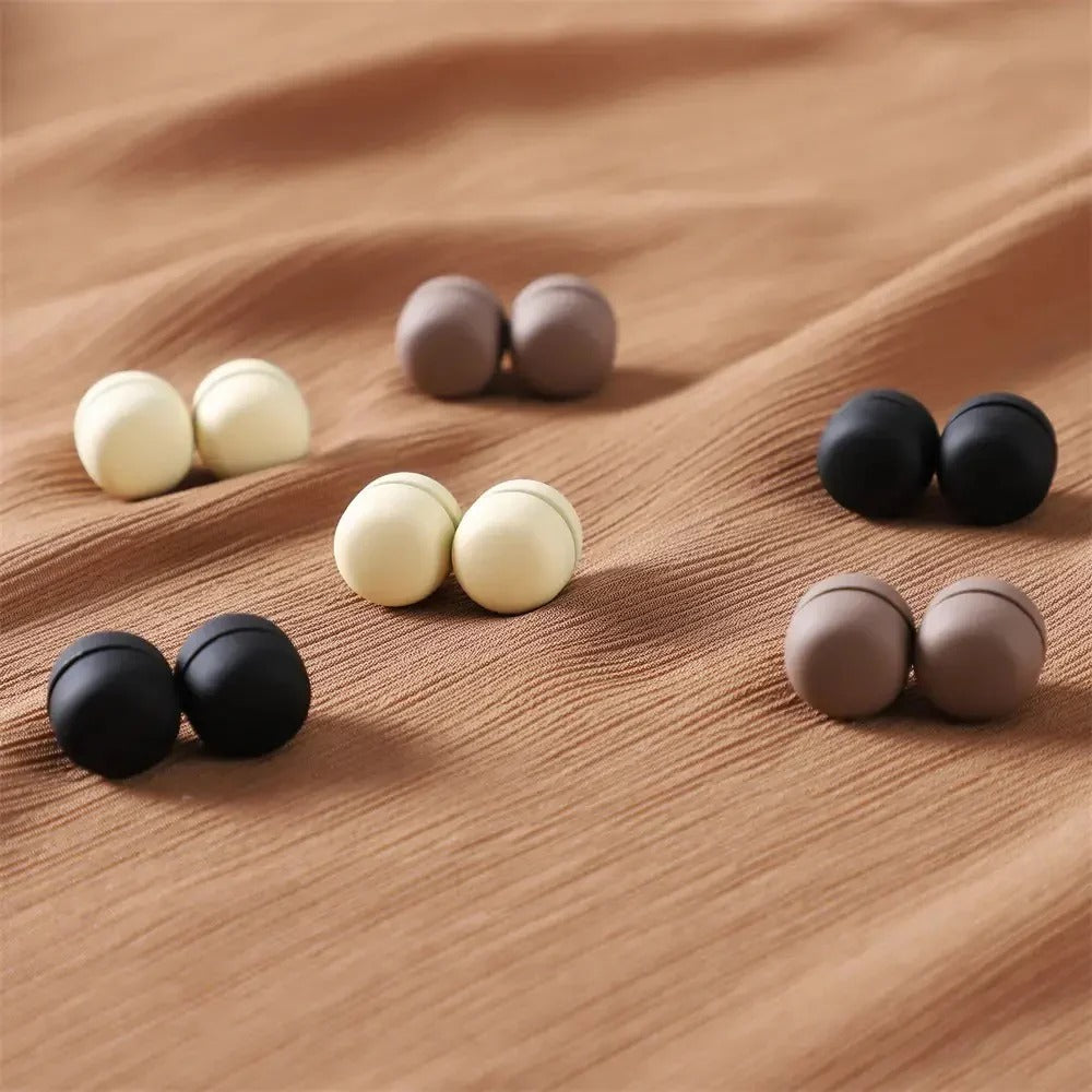 Round Neutral Hijab Magnets - (SINGLE PAIR)