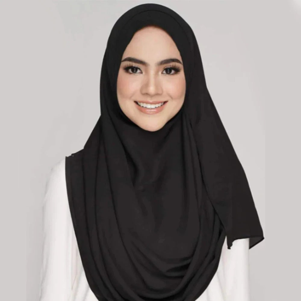 Instant Hijab with 2 Loops - BLACK