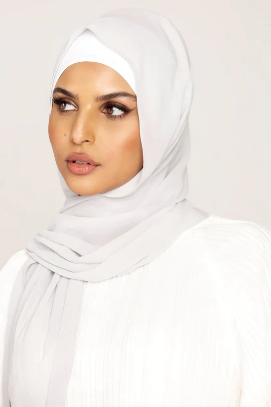 Plain Georgette Light Grey