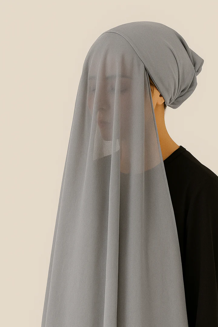 Instant Hijab with Stitched Cap - GREY