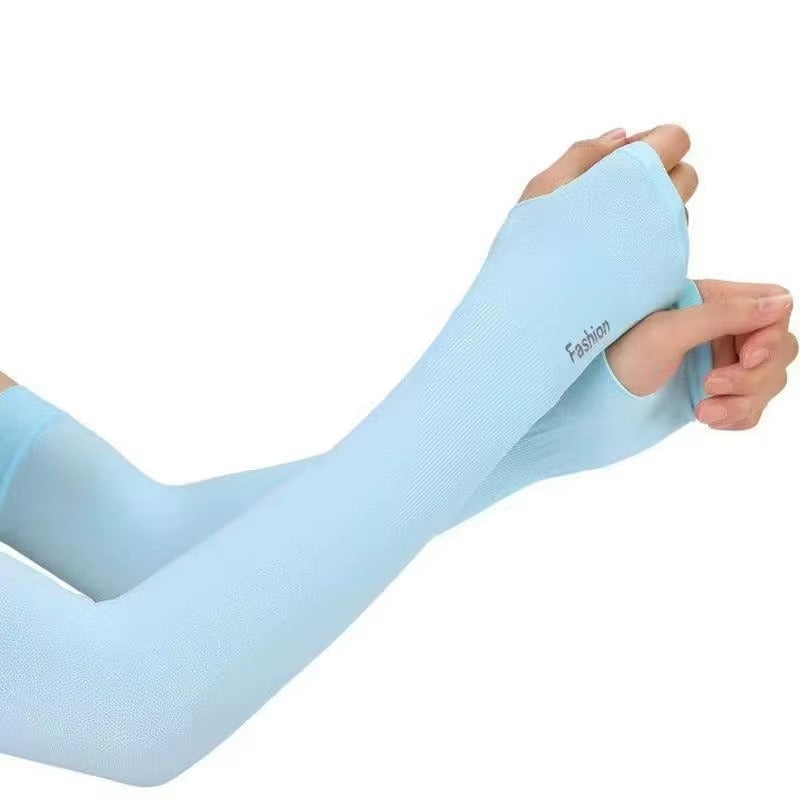 Arm Sleeves With Thumb Whole Blue