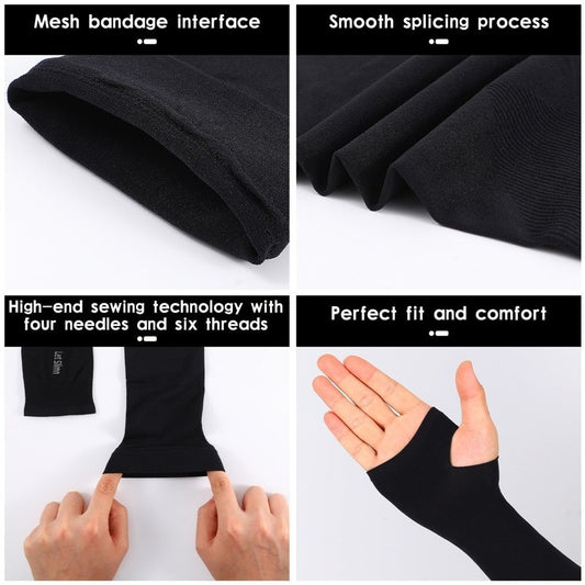Arm Sleeves With Thumb Whole Black