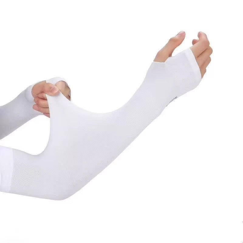 Arm Sleeves With Thumb Whole White