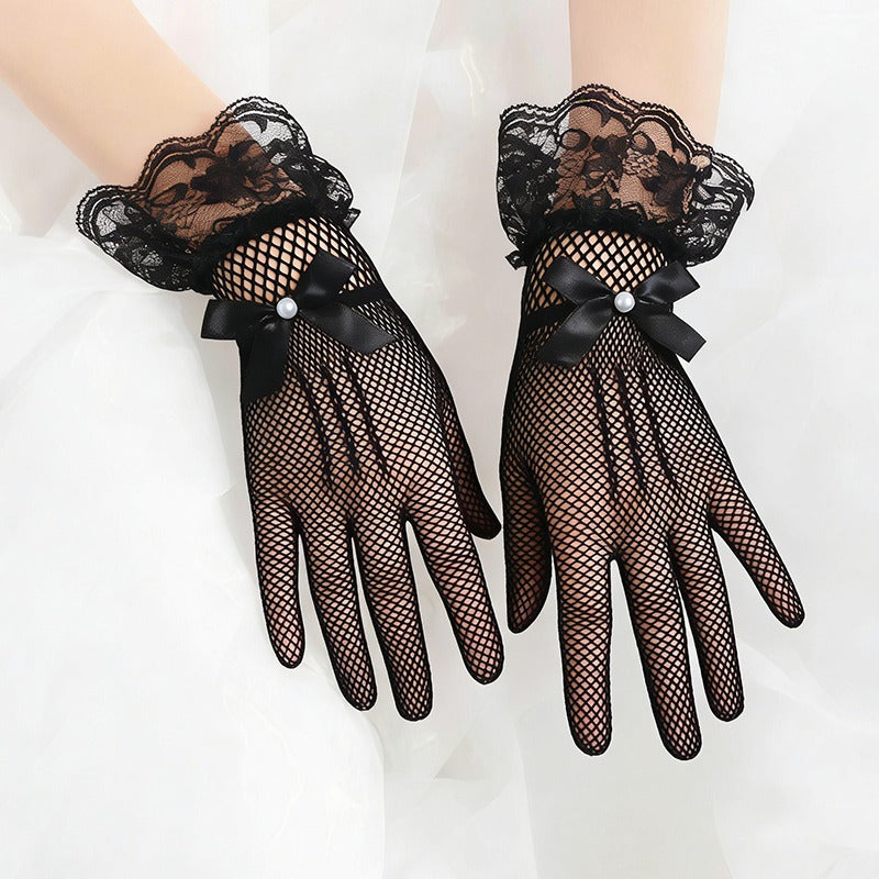 Fishnet Lace Women’s Fingerless Gloves