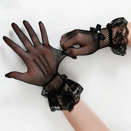 Fishnet Lace Women’s Fingerless Gloves