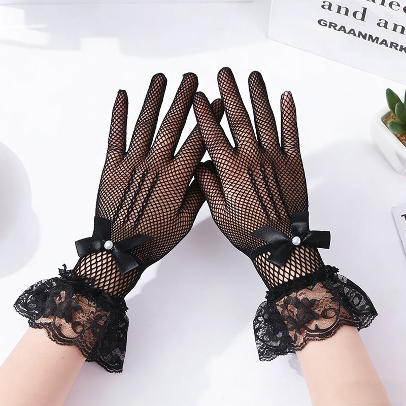 Fishnet Lace Women’s Fingerless Gloves