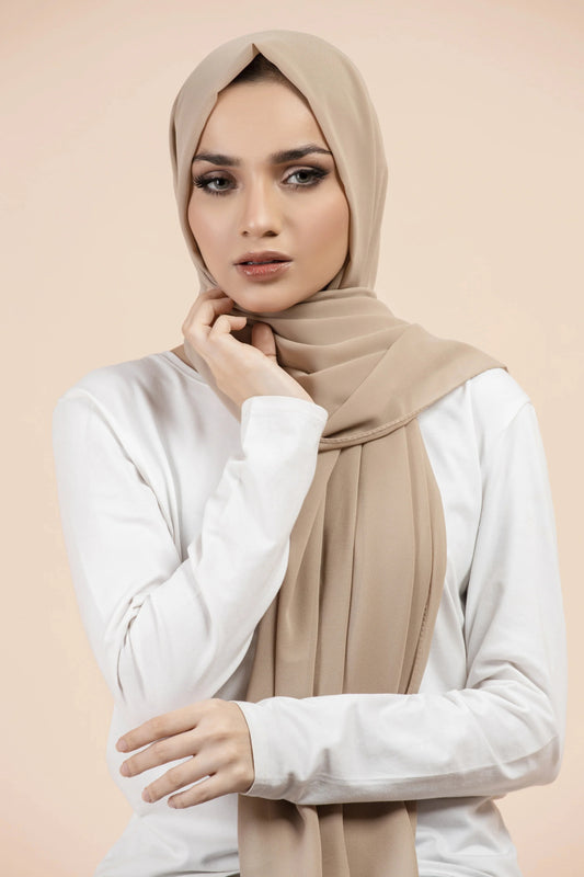 Plain Georgette BEIGE