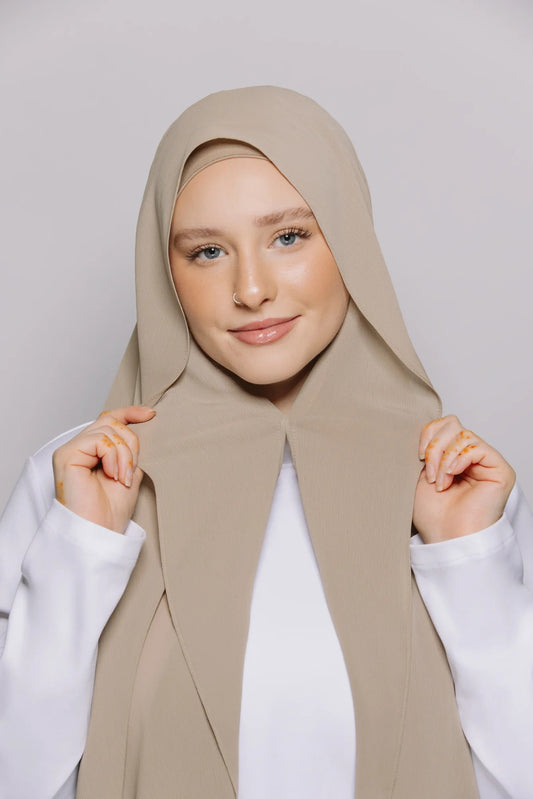 Built-in Magnet Hijab - BEIGE