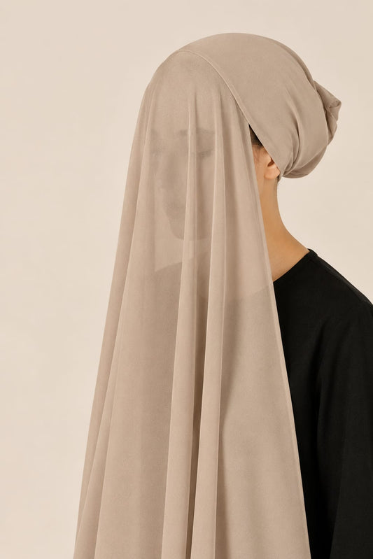 Instant Hijab with Stitched Cap - BEIGE