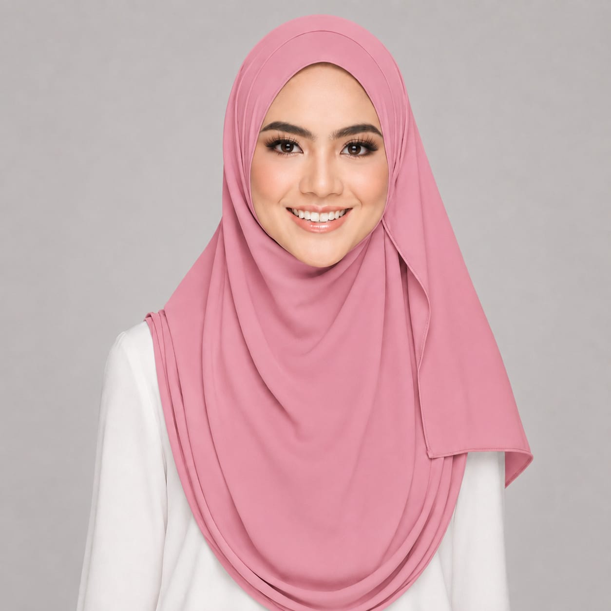 Instant Hijab with 2 Loops - CHERRY PINK