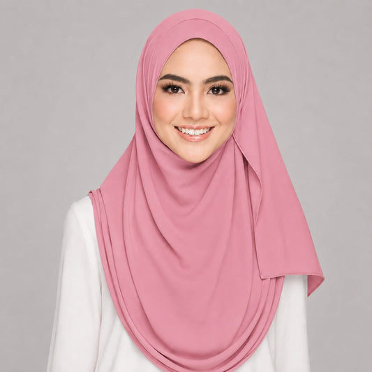 Instant Hijab with 2 Loops - CHERRY PINK