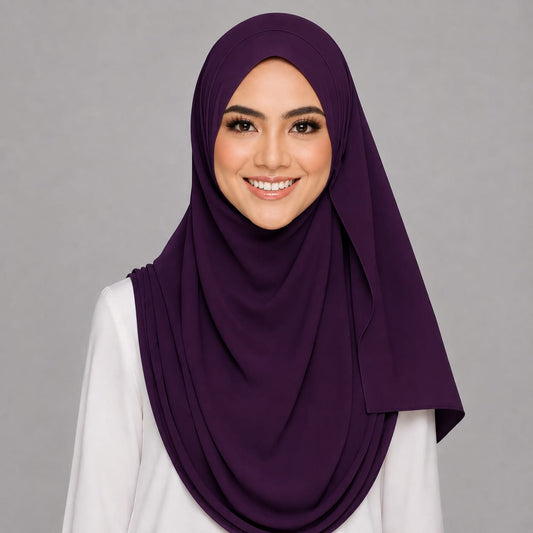 Instant Hijab with 2 Loops - DARK PURPLE