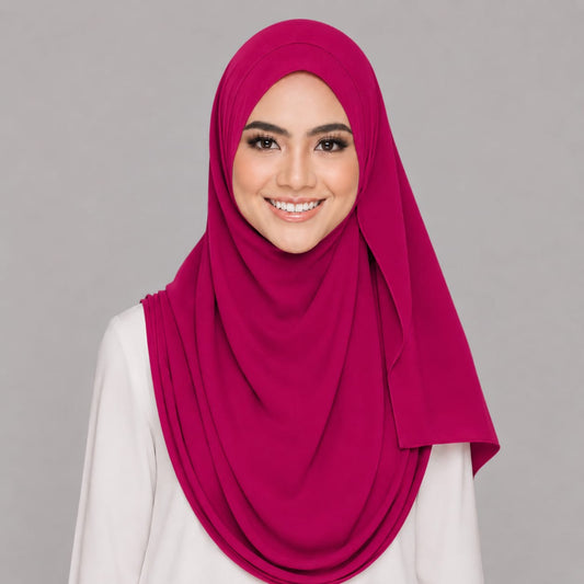 Instant Hijab with 2 Loops - HOT PINK
