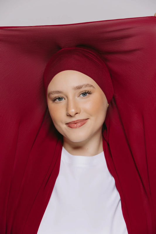 Built-in Magnet Hijab - MAROON