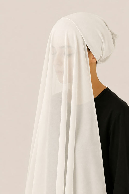 Instant Hijab with Stitched Cap - OFF WHITE