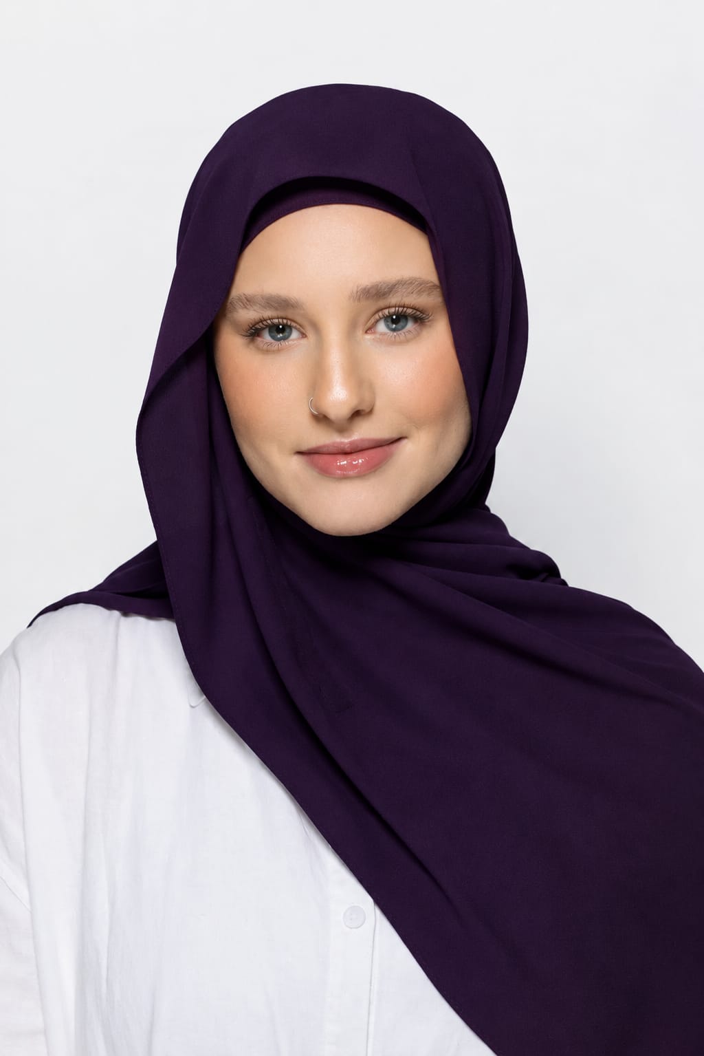 Built-in Magnet Hijab - DARK PURPLE