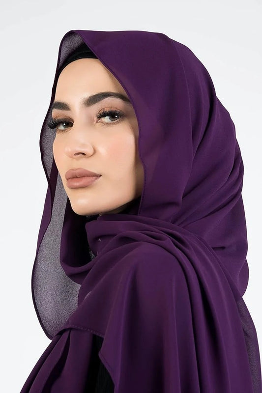 Plain Georgette PURPLE