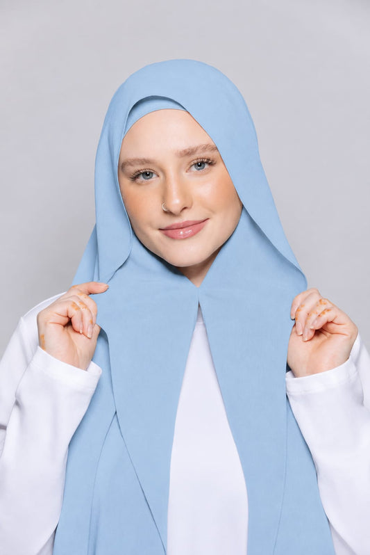 Built-in Magnet Hijab - SKY BLUE