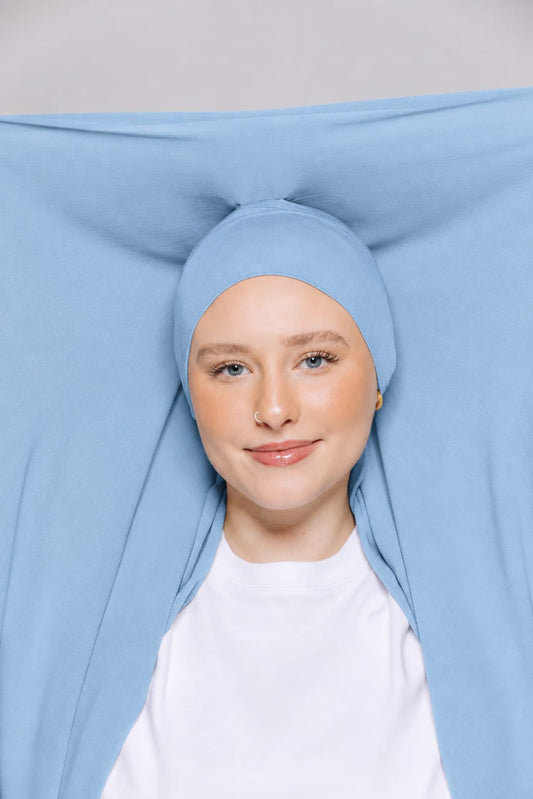 Built-in Magnet Hijab - SKY BLUE