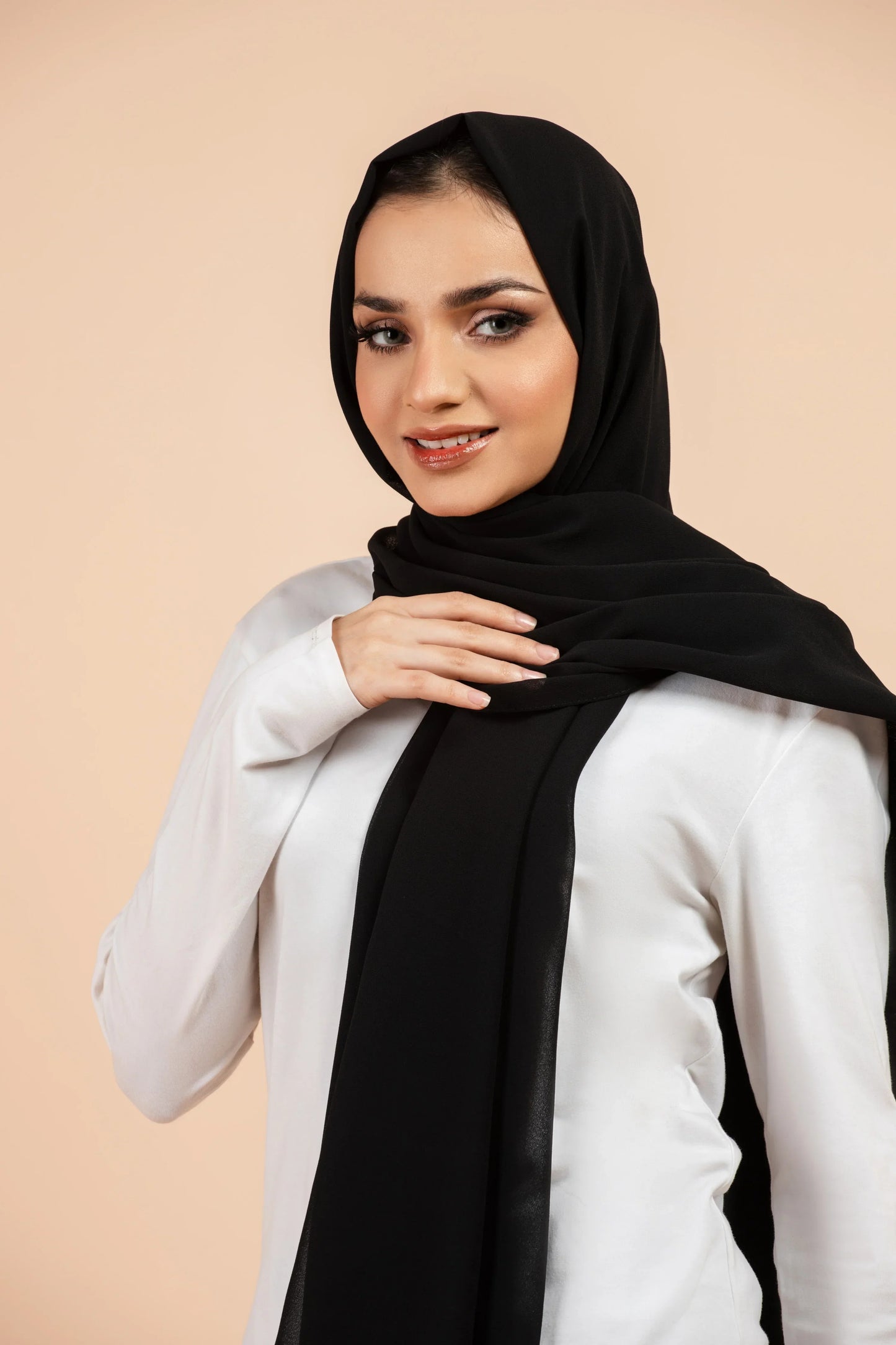 Plain Georgette Black
