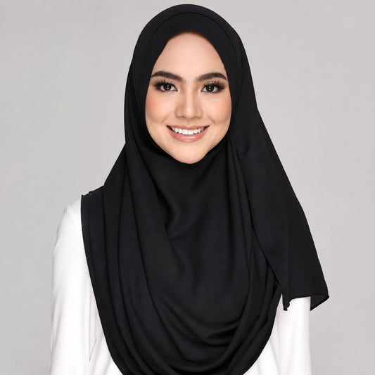 Instant Hijab with 2 Loops - BLACK
