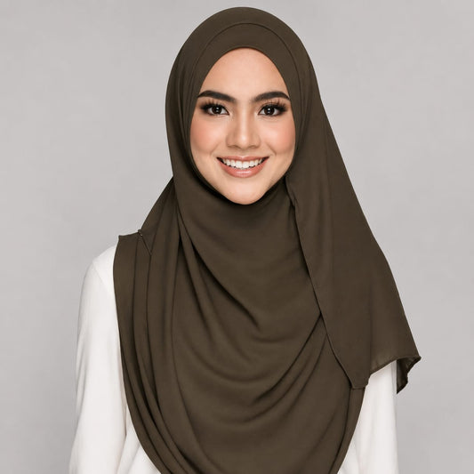 Instant Hijab with 2 Loops - BROWN