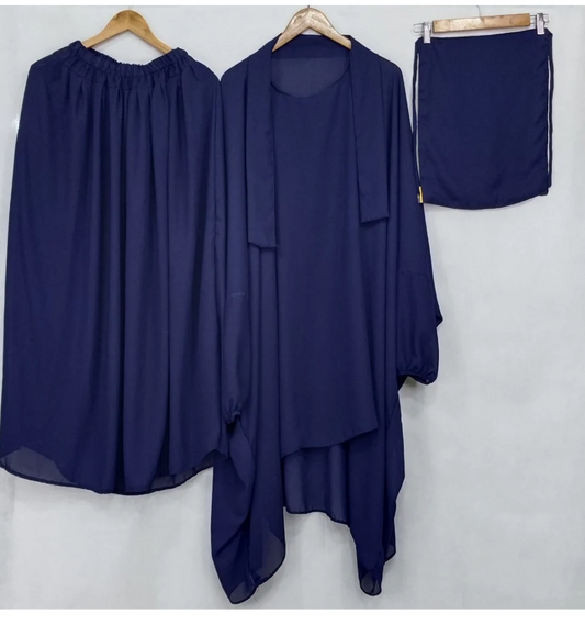 3 PIECE (NAQAB , JILBAB & SKIRT) - NAVY BLUE