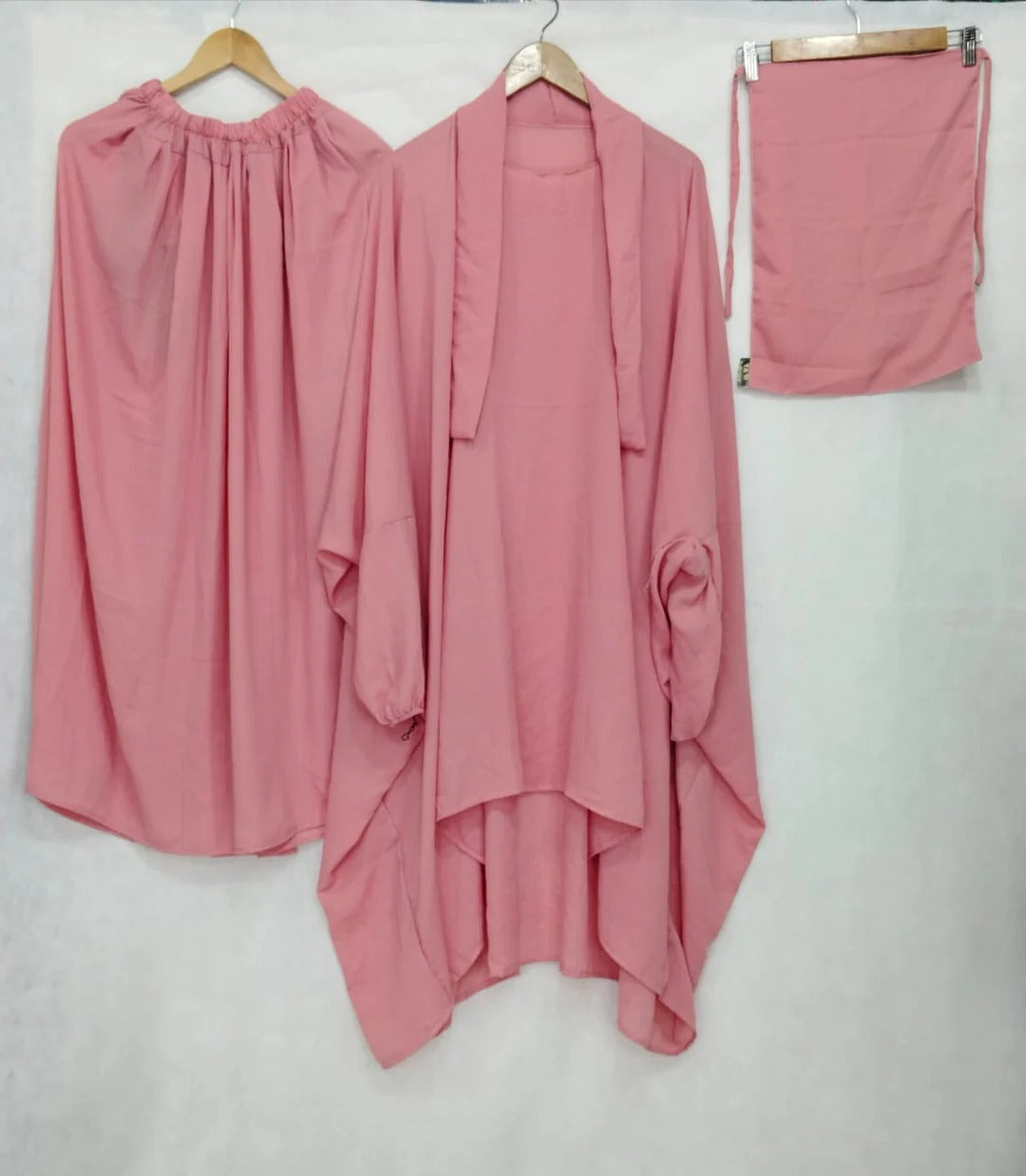 3 PIECE (NAQAB , JILBAB & SKIRT) - Pink