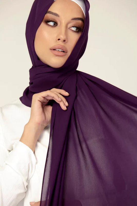 Plain-Georgette Eggplant