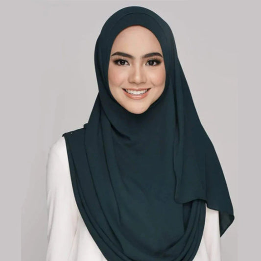 Instant Hijab with 2 Loops - DARK GREEN