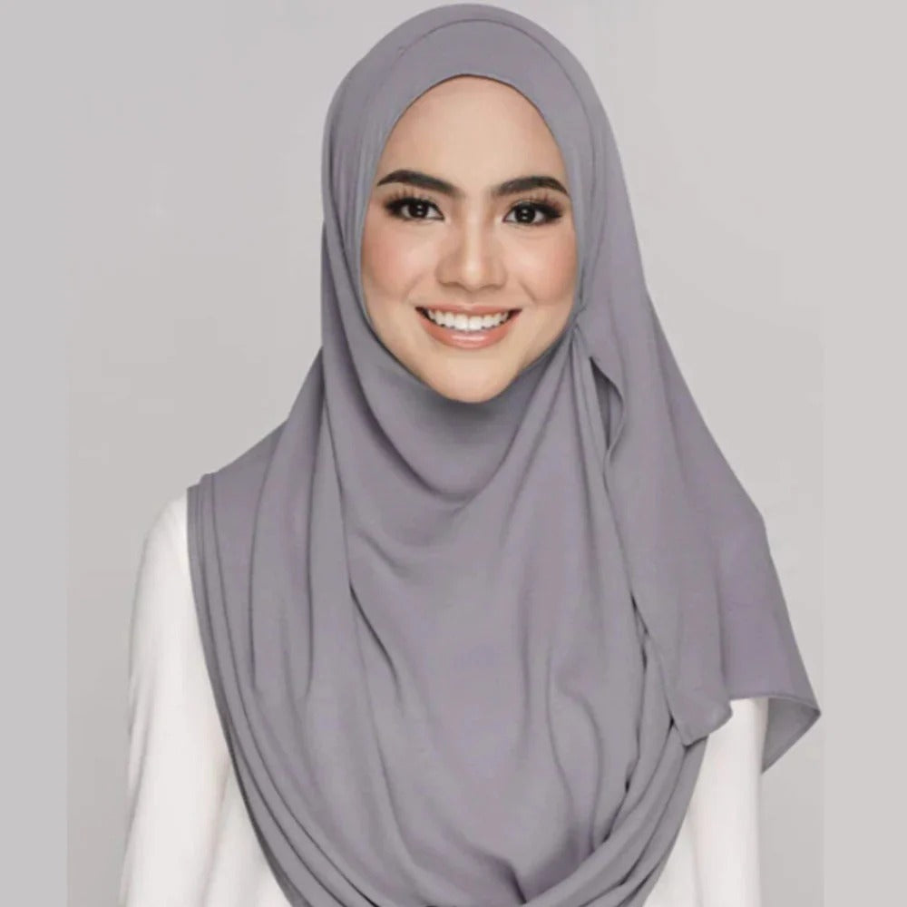 Instant Hijab with 2 Loops - GREY