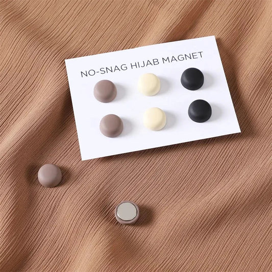 Round Neutral Hijab Magnets - (SINGLE PAIR)