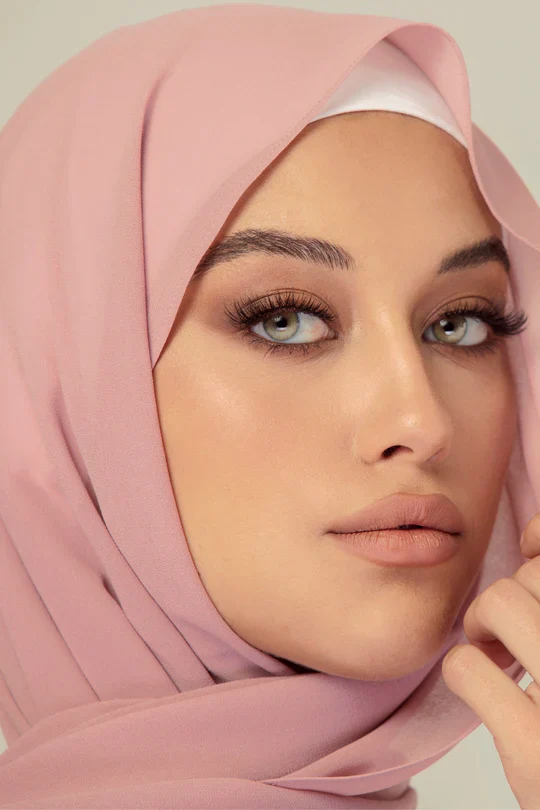 Plain Georgette Dusty Pink