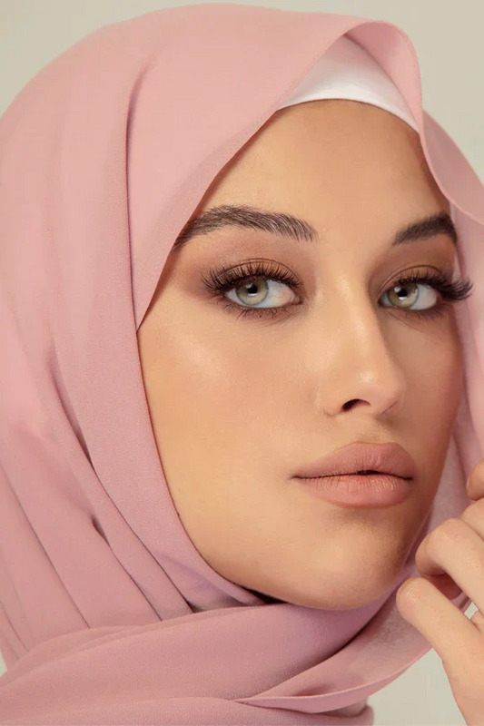 Plain Georgette Dusty Pink