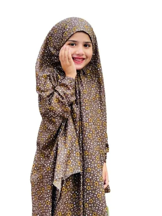 Kids Printed Namaz Chadar with sleeves( 4-7 Years)