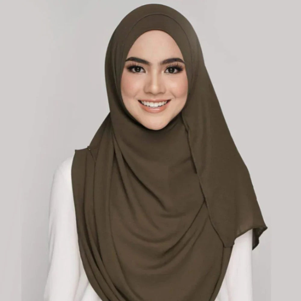 Instant Hijab with 2 Loops - BROWN