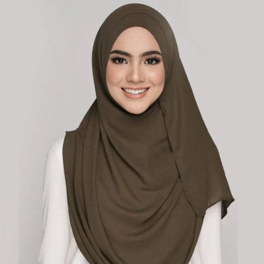 Instant Hijab with 2 Loops - BROWN