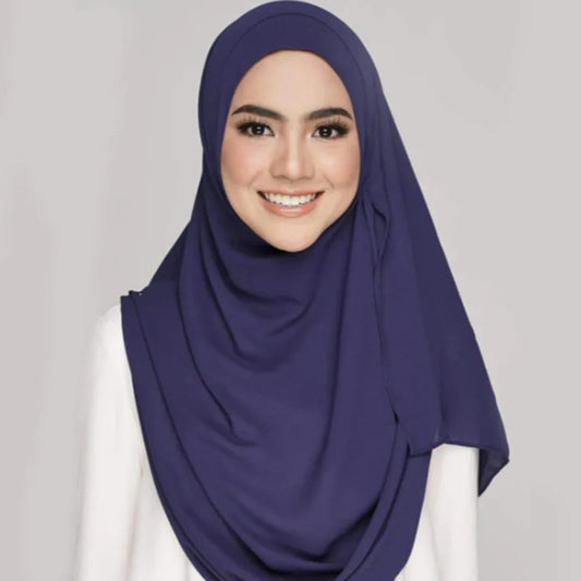 Instant Hijab with 2 Loops - NAVY BLUE