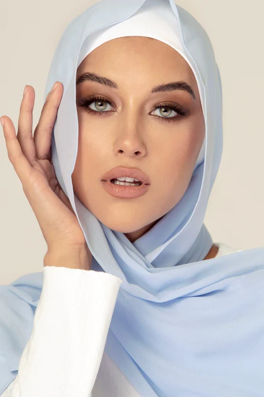 Plain Georgette Baby Blue