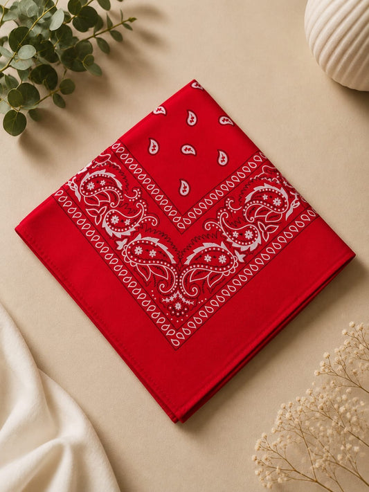 Bandana Head Scarf Red 100% Cotton