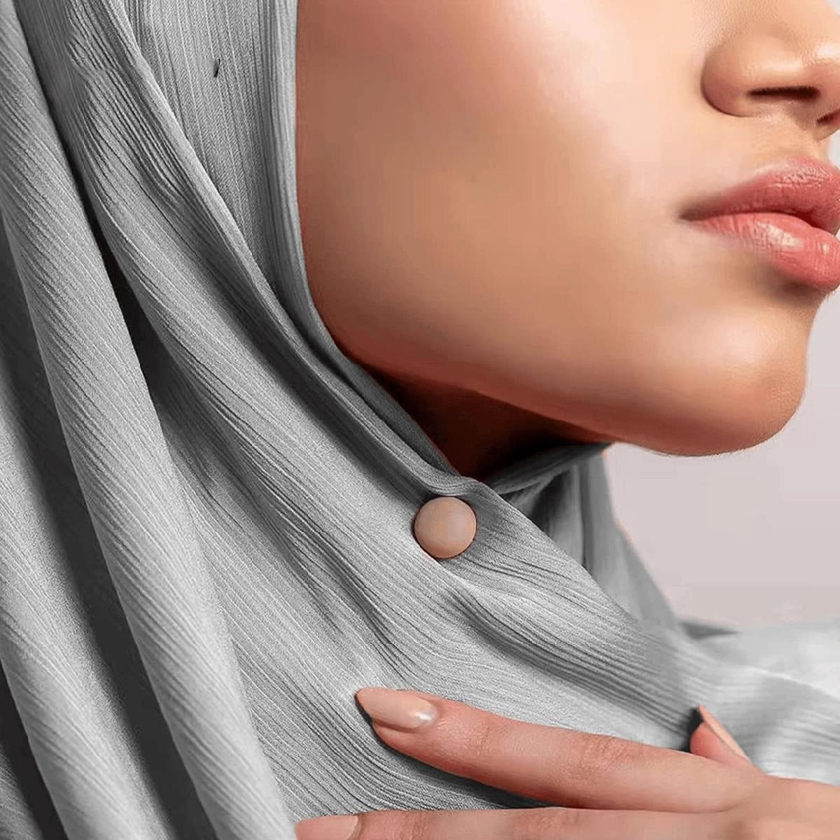 Round Neutral Hijab Magnets - (SINGLE PAIR)