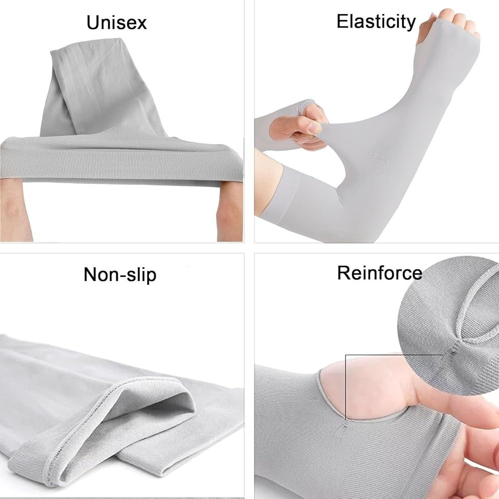 Arm Sleeves With Thumb Whole Black