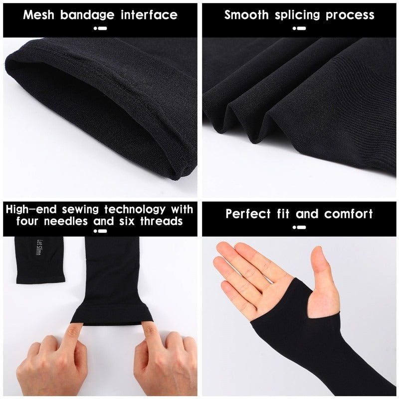 Arm Sleeves With Thumb Whole Black