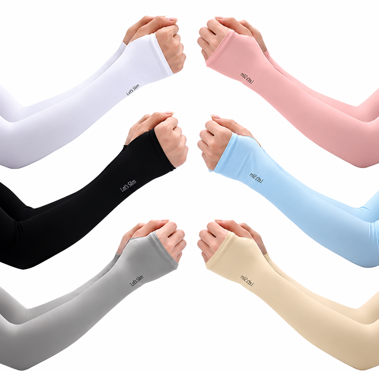 Pack of 6 Arm Sleeves With Thumb Whole
