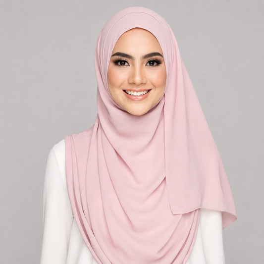 Instant Hijab with 2 Loops - LIGHT PINK